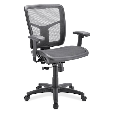 Officesource CoolMesh Basic Collection Task Chair with Arms and Black Frame 7621ANSMBK